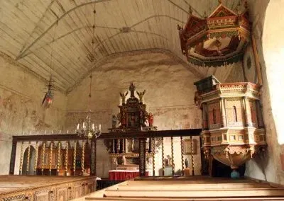 Ragunda gamla kyrka – ställning detalj
